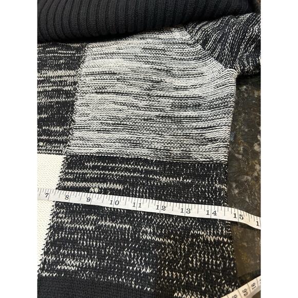 Y2K Cache Foldover Off Shoulder Medium Striped Colorblock Knit Tunic Sweater - Picture 7 of 8